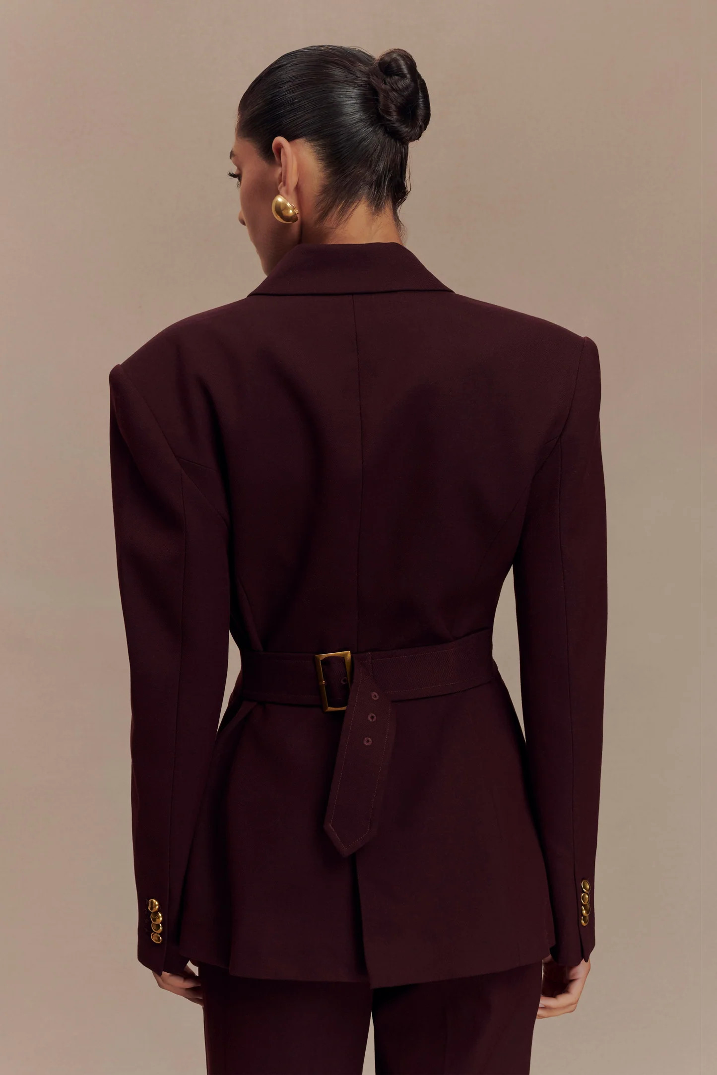 Bellamy Cinched Blazer - Mahogany | MESHKI US