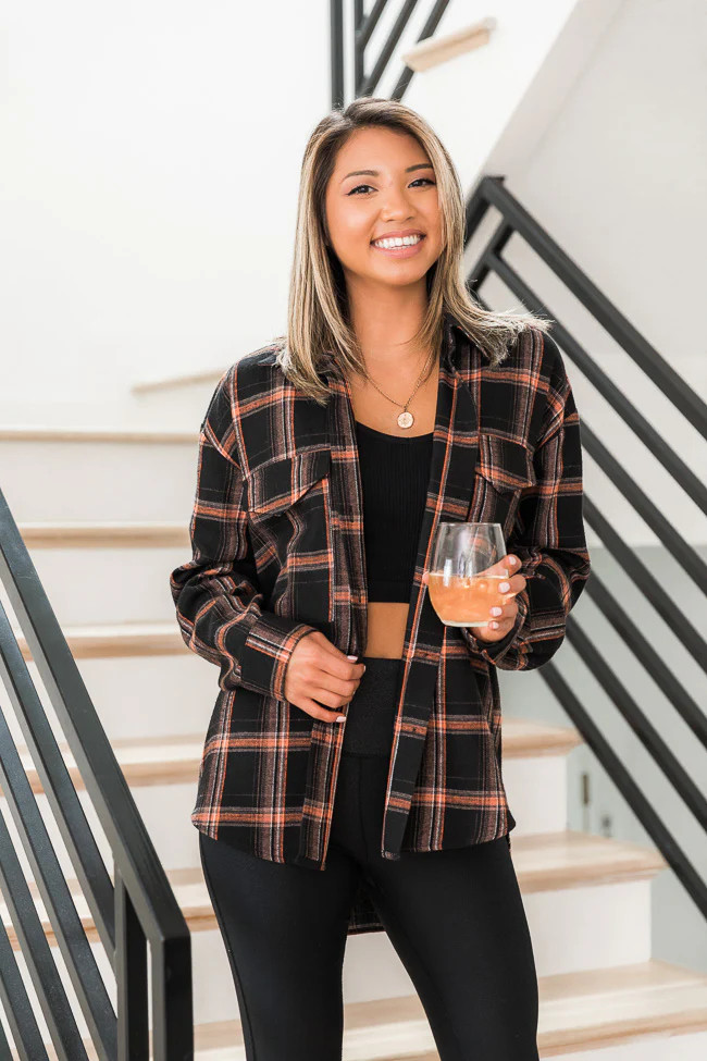 All I Ever Wanted Black Plaid Button Front Blouse | The Pink Lily Boutique