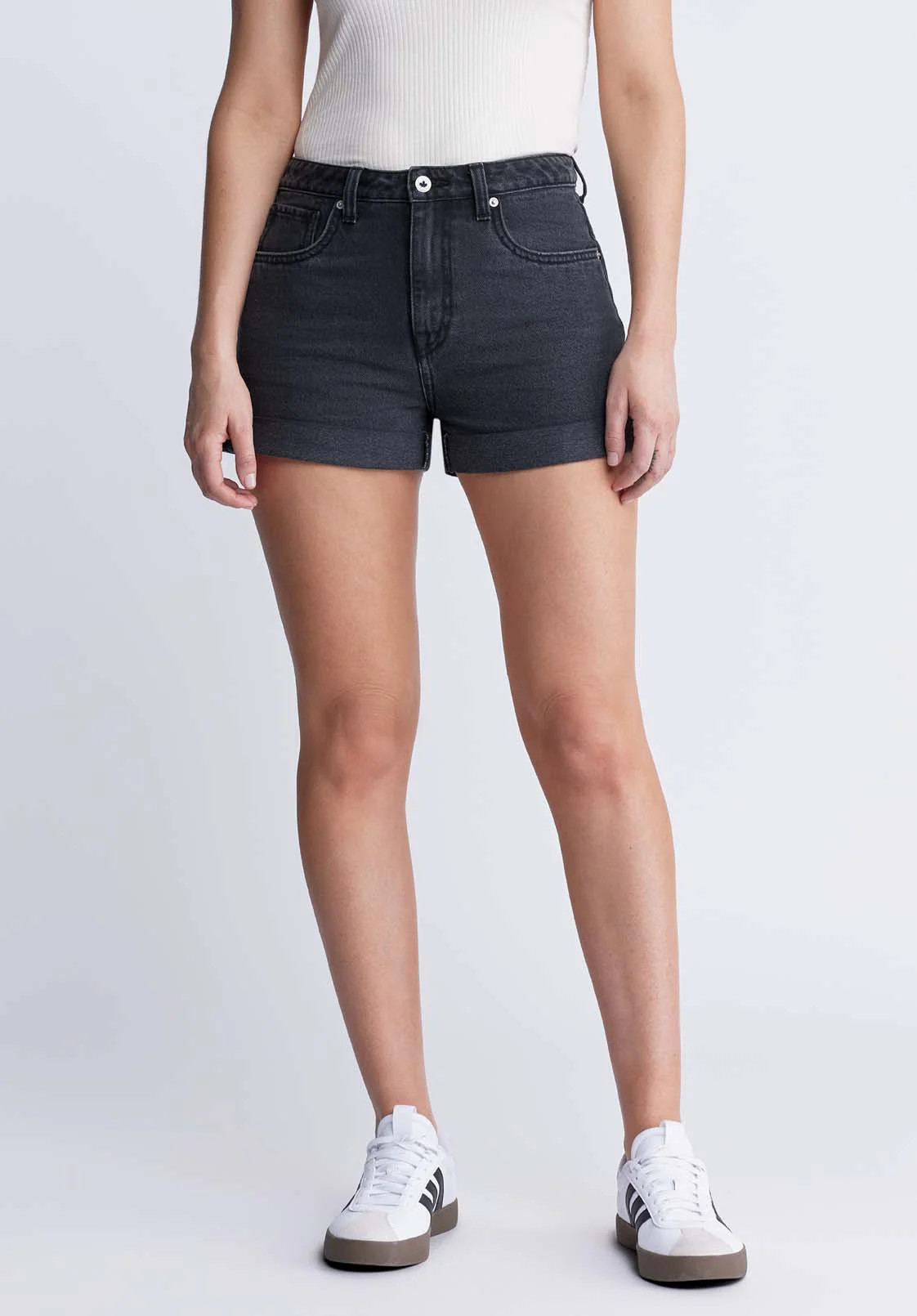 High Rise Relaxed Goldie Women's Short in Black - BL15962 | Buffalo David Bitton