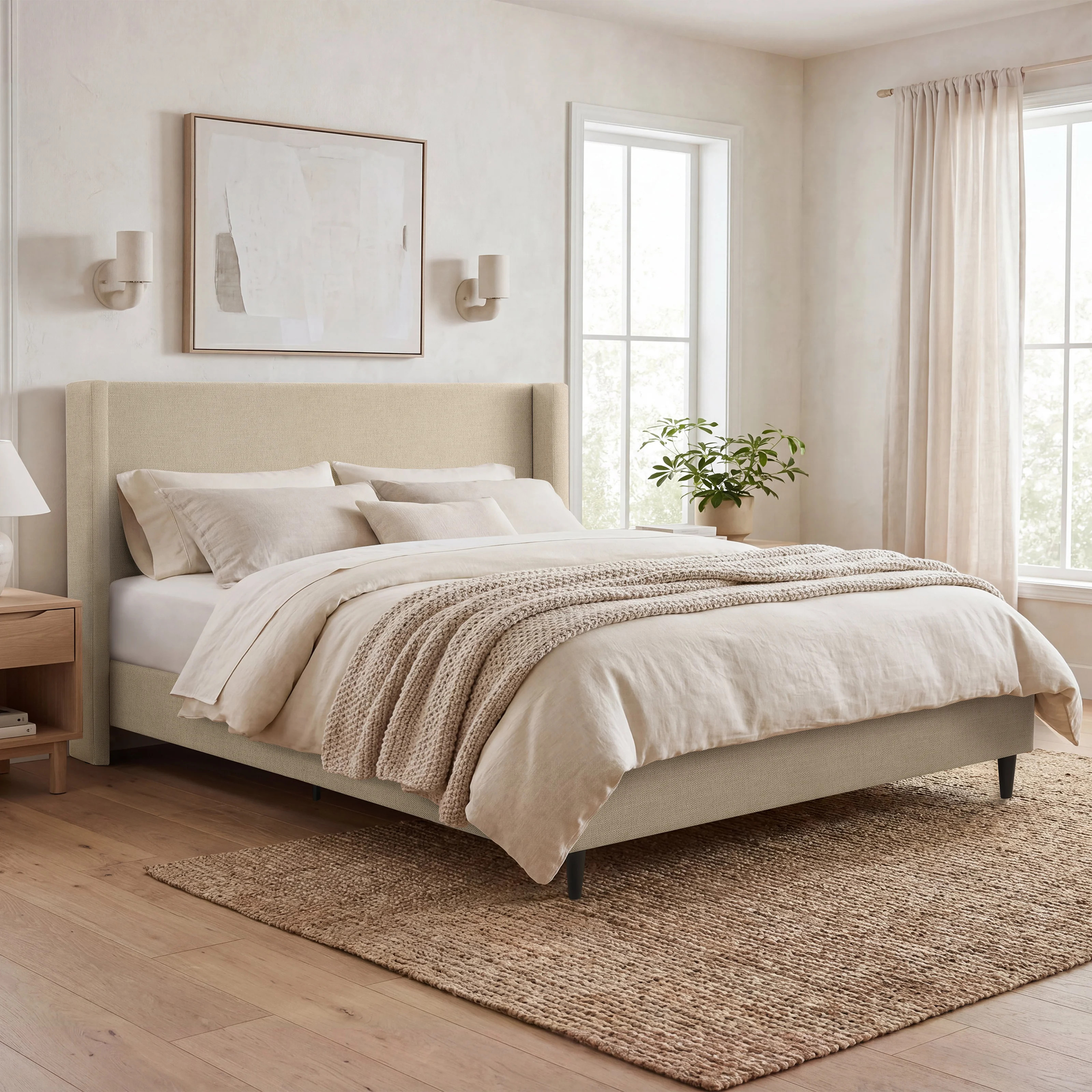 Birzer King Upholstered Wingback Bed | Wayfair North America