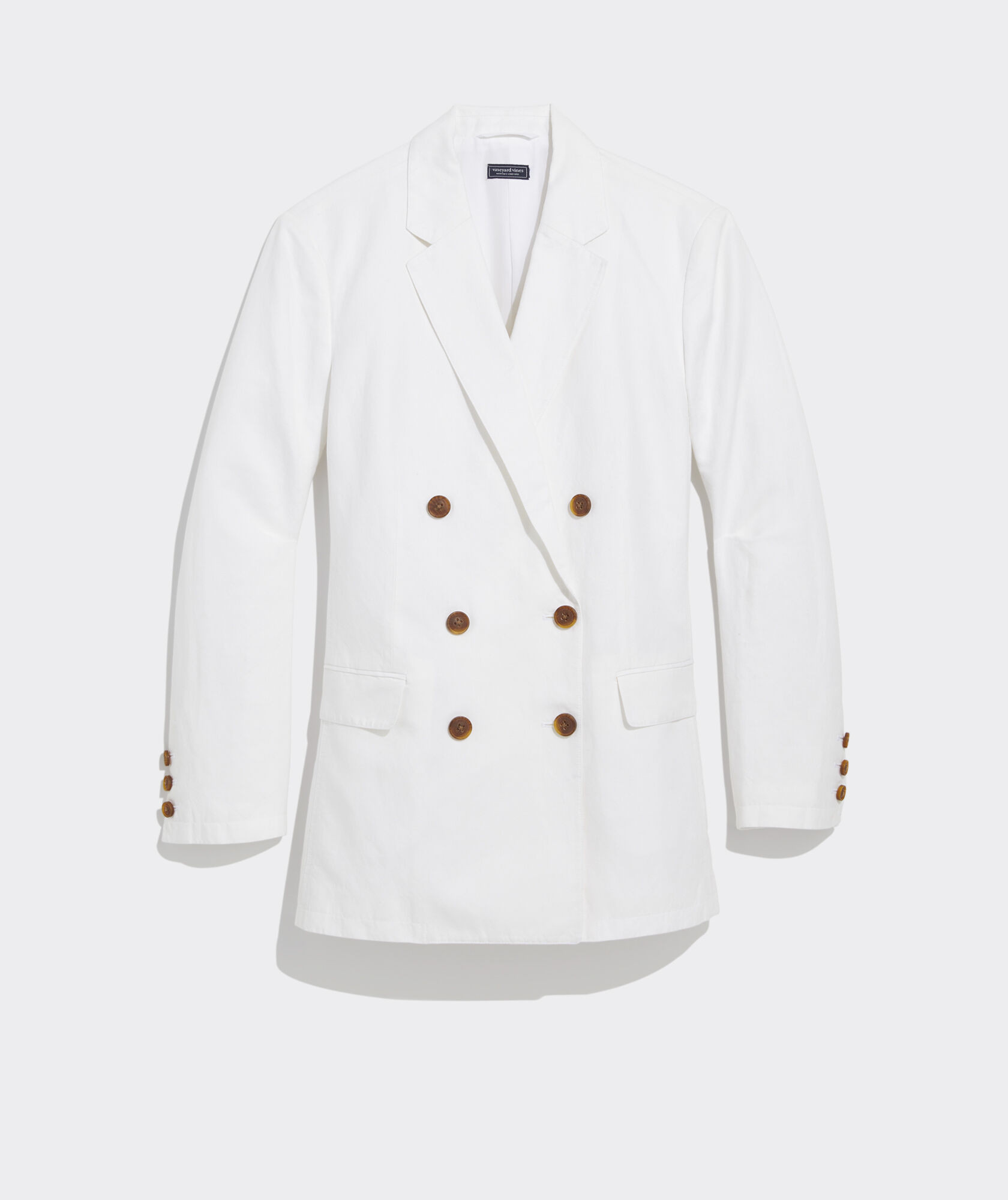 Linen Blend Double-Breasted Blazer | vineyard vines