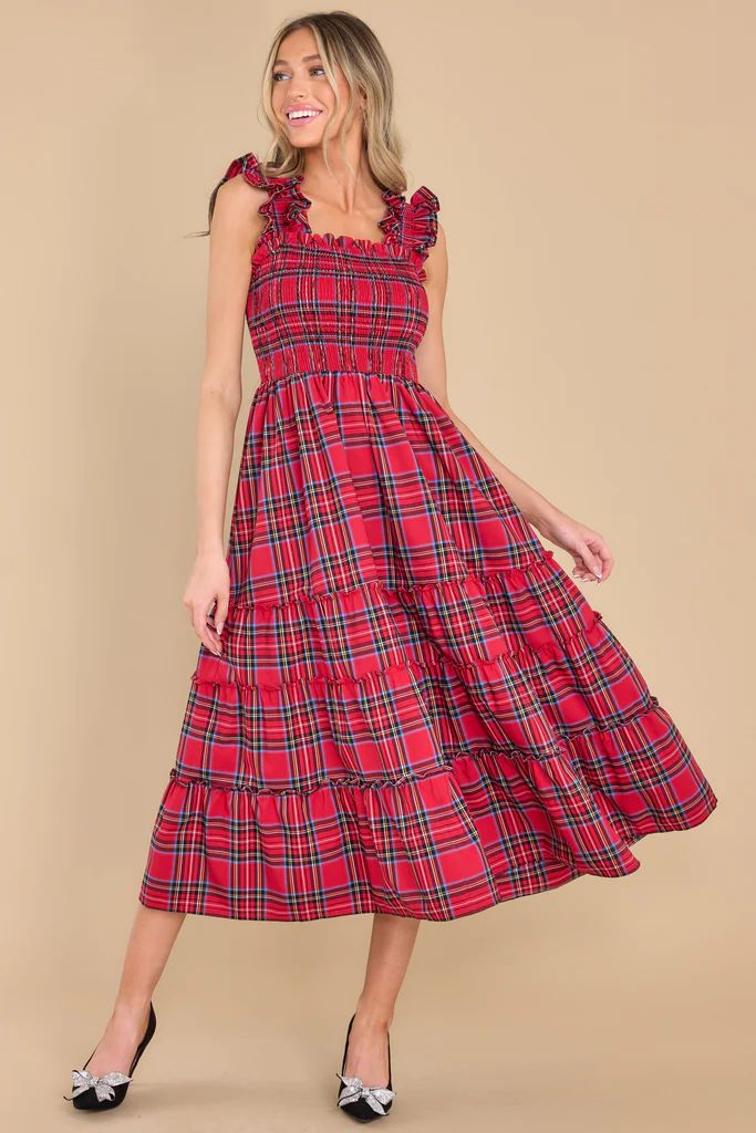 Pride And Joy Red Plaid Maxi Dress | Red Dress 