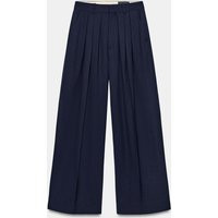 Zara - Zw Collection Wide-Leg Pleated Trousers - Bluish - Xl - Woman | Zara Canada