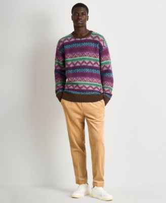 Scotch Soda Mens Drop Shoulder Long Sleeve Sweater Paired With Loose Tapered Corduroy Joggers | Macy's