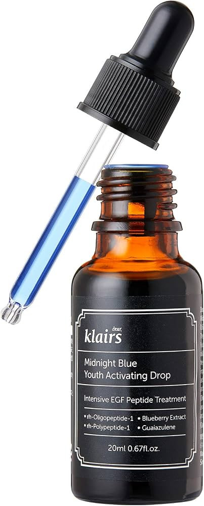 DearKlairs Midnight Blue Youth Activating Drop, 0.67 fl oz (20 ml) | Dual EGF, Peptides, Guaiazul... | Amazon (US)