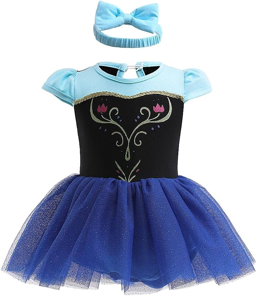 Dressy Daisy Infant Baby Girl Princess Romper Costumes Onesie Dress Bodysuit with Headband Hallow... | Amazon (US)