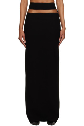 Black Cut Out Maxi Skirt | SSENSE