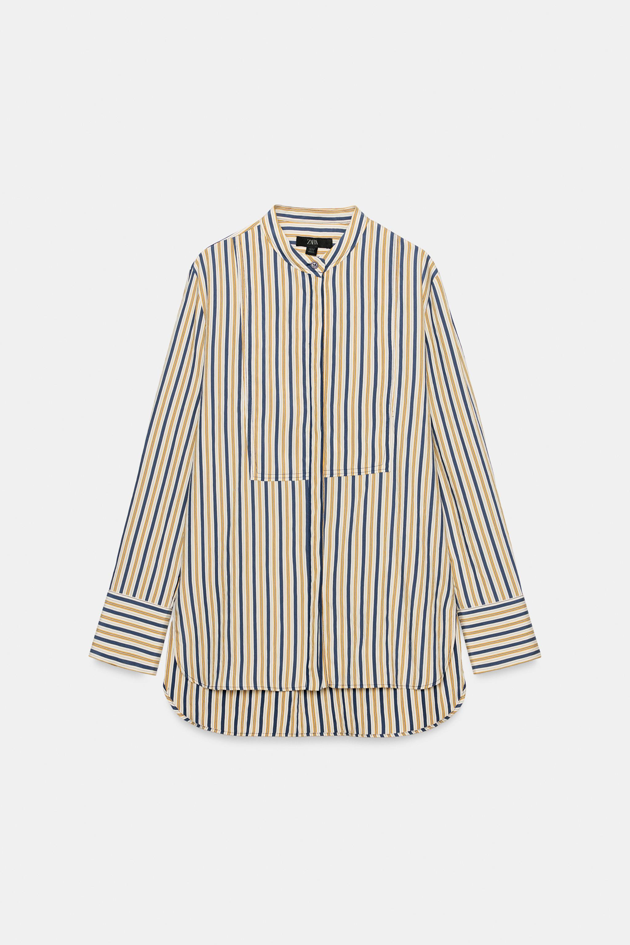 STRIPED BIB SHIRT ZW COLLECTION | Zara US