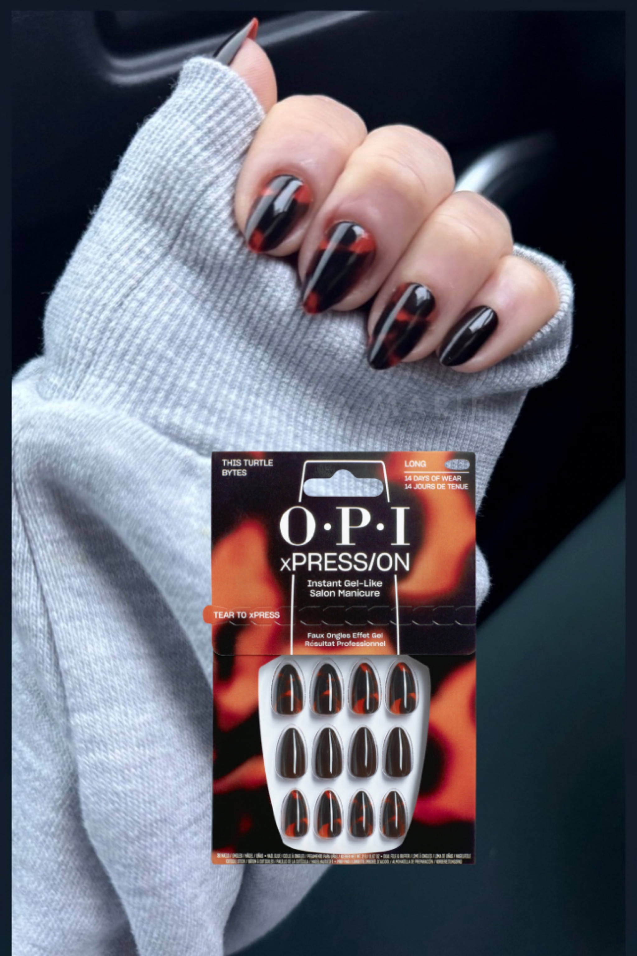 Quickest nails ever… 🐢💅🏼 been in a glue on nail trip lately after years ( and millions of hours) doing my own nails from start to finish… these are a nice option !!! .. specifically this design! 🤎🖤These SAY “long” but in comparison to all the rest I’ve used, these are more short- medium in length at most! 

#LTKBeauty #LTKStyleTip