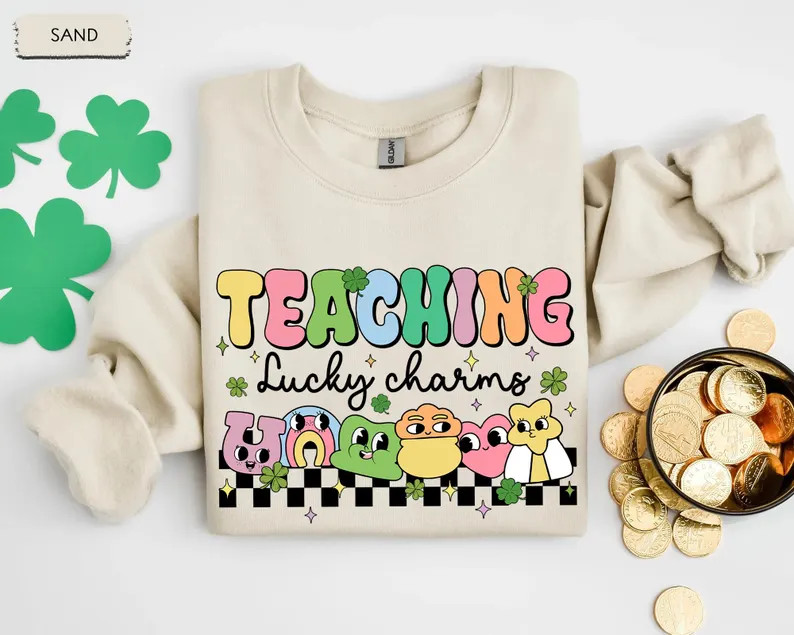 Teacher St.patrick's Day Sweatshirt, Teaching Lucky Charms Shirt, Lucky Teacher, Women St Patty D... | Etsy (US)