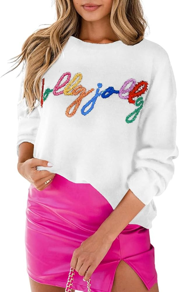 MARZXIN Women Casual Sweatshirts & Hoodies Long Sleeve Round Merry And Bright Cable Knit Pullover... | Amazon (US)