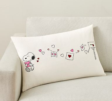 Peanuts Snoopy™ Hearts Lumbar Pillow | Pottery Barn (US)