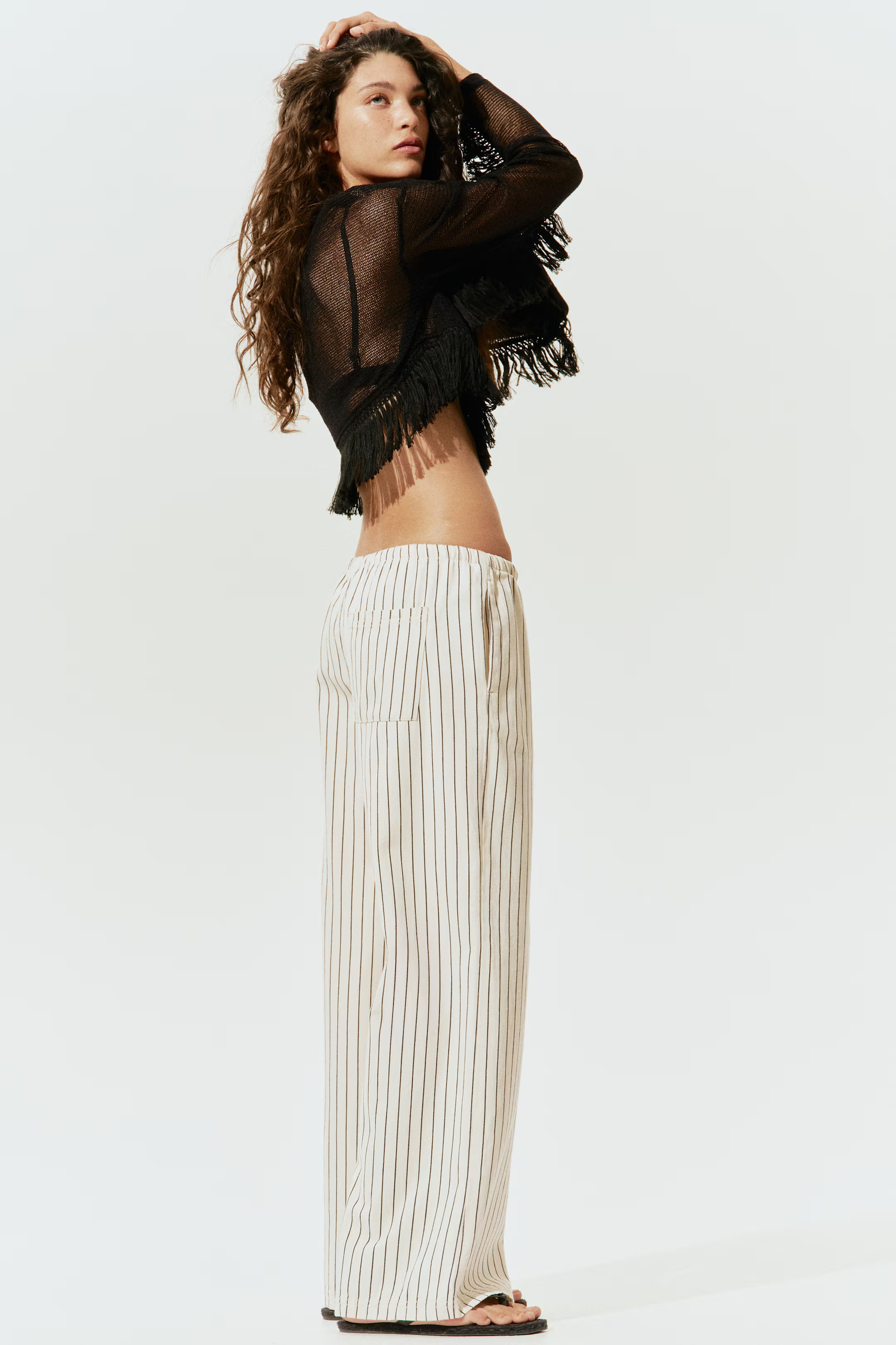 Denim drawstring trousers | H&M (UK, MY, IN, SG, PH, TW, HK)