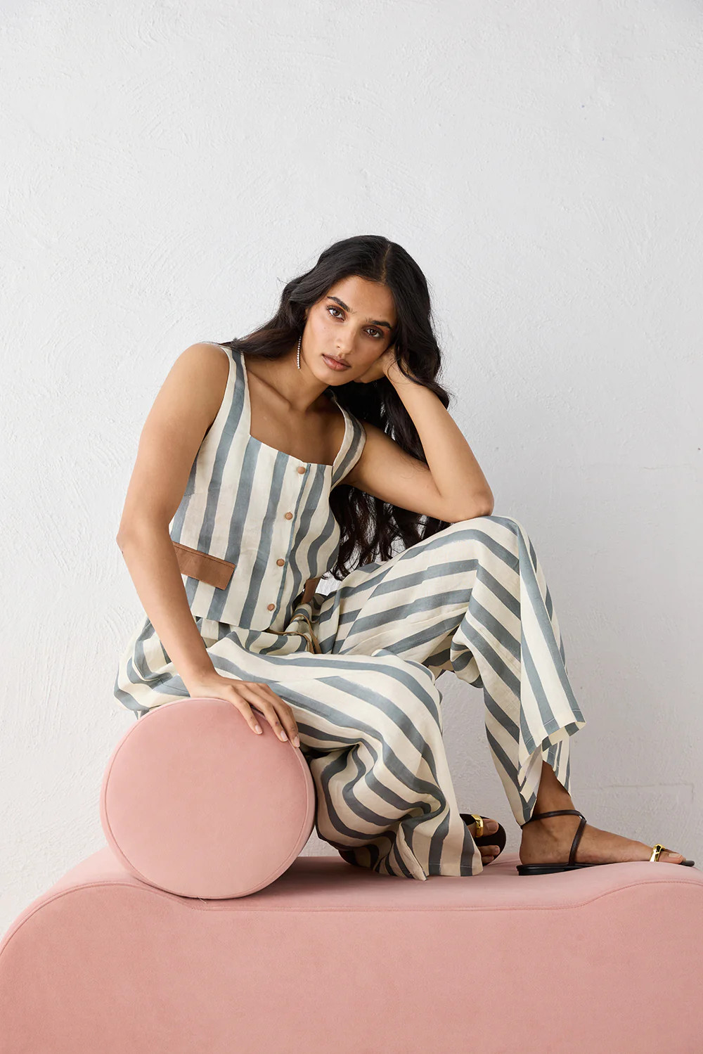 Sadie Linen Top Tide | VRG Grl