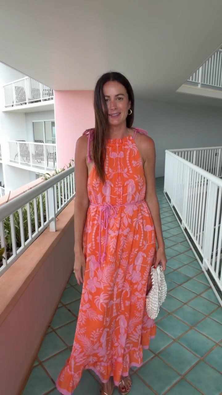 This pink and orange maxi dress was perfect for dinner last night at the resort! The print is cute and would be great for any beach vacation! 

#LTKTall #LTKgrwm #LTKootd