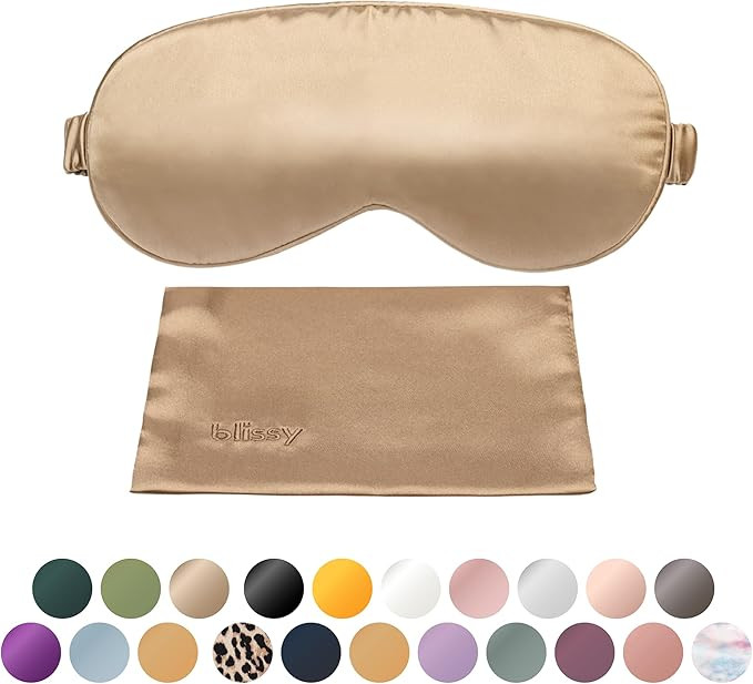 Blissy Silk Sleep Mask - Eye Sleeping Mask for Women & Men for Total Blackout - 100% Pure Mulberr... | Amazon (US)