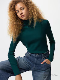 100 % Merinowolle Rollkragenpullover (gerippt) | UNIQLO (DE)