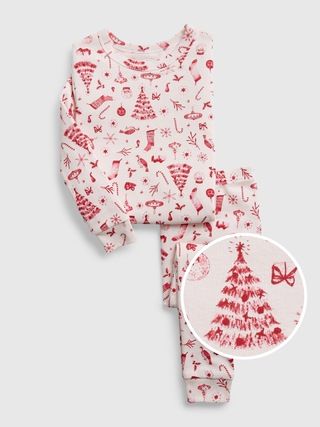 babyGap 100% Organic Cotton Holiday Print PJ Set | Gap (US)