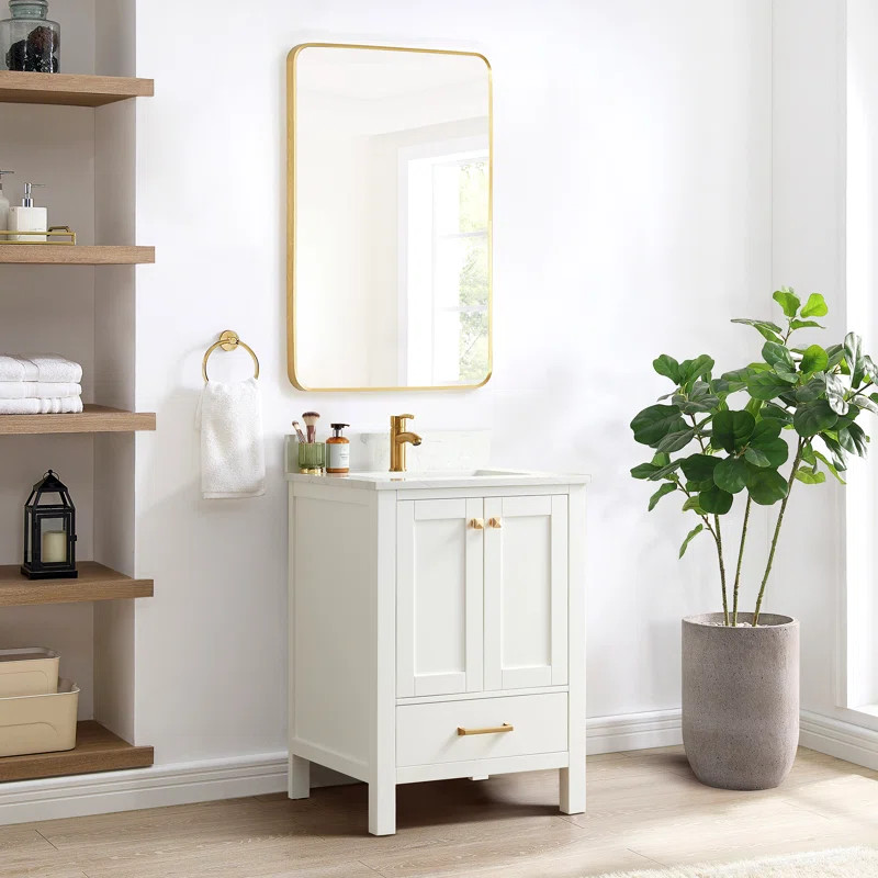 Shannon 24'' Single Bathroom Vanity with Stone Top | Wayfair North America