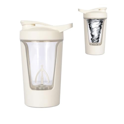 Puxitri Electric Protein Shaker Bottle, Tritan - BPA Free, USB Rechargeable Protein Shake Mixer, Portable Mixer Cup Auto Mixing Mug for Protein Shakes and Coffee, 15 oz (White) | Amazon (US)