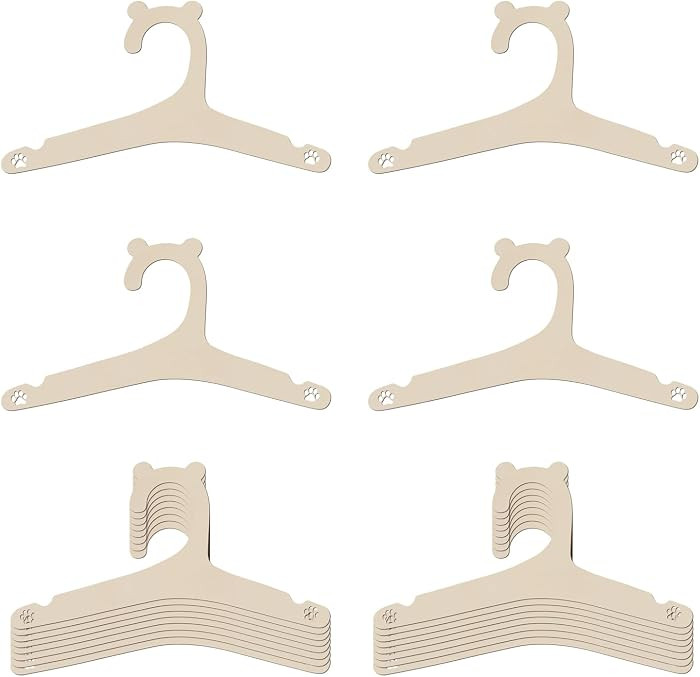 20 Pack Wooden Baby Hangers with Bear Ears, 9 Inch Nursery Closet Hangers | Amazon (US)