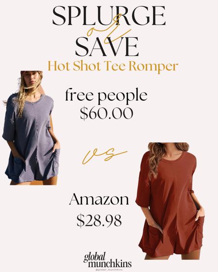 Splurge or save on the perfect hot shot tee romper ! Ella loves her romper from free people so I found one from Amazon to save! This is perfect for summer, comfortable and you can wear it both ways! Love it for a cover up!

#LTKtravel #LTKsalealert #LTKstyletip