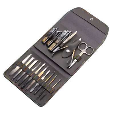 Unique Bargains 16Pcs Manicure Set Stainless Steel Nail Clippers Pedicure Kit Set Gold Tone | Target