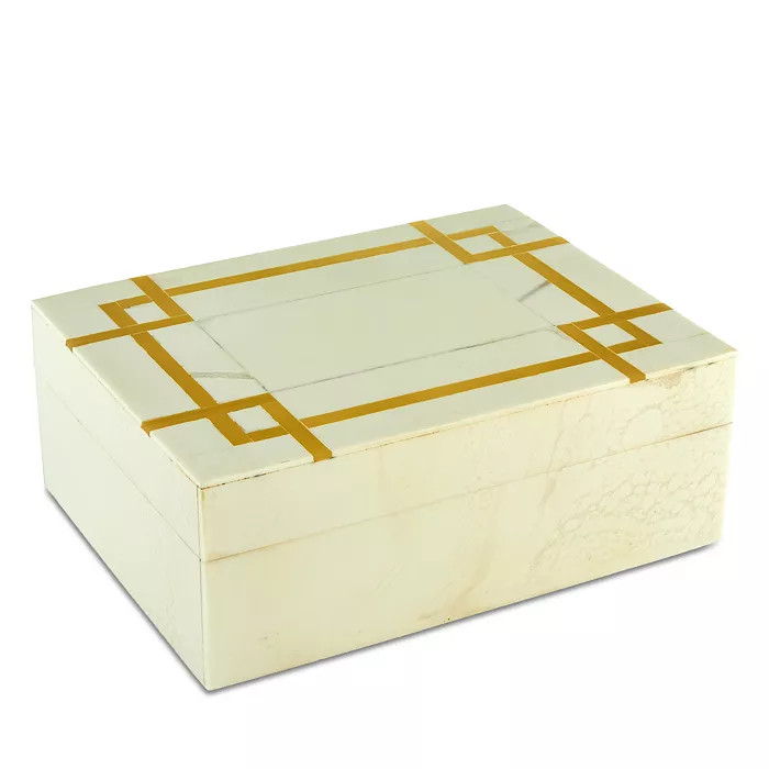 Natural White Art Deco Resin Bone Box, Small | Bloomingdale's (US)