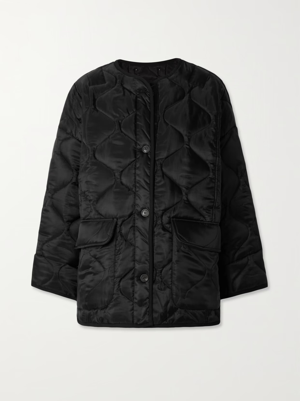 The Frankie Shop - Quilted Padded Ripstop Jacket - Black | NET-A-PORTER (US)