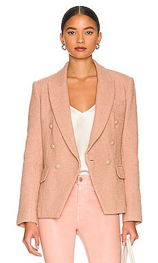 L'AGENCE Kenzie Double Breasted Blazer in Light Mocha from Revolve.com | Revolve Clothing (Global)