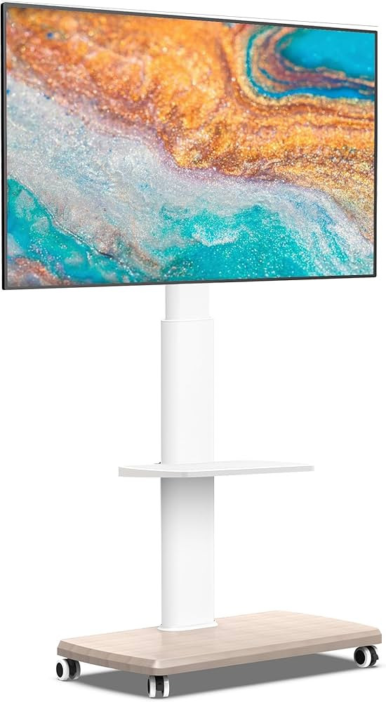 FITUEYES Rolling TV Stand, Mobile TV Cart on Wheels for 32-70 Inch Flat Screen TVs, Tall Floor TV... | Amazon (US)