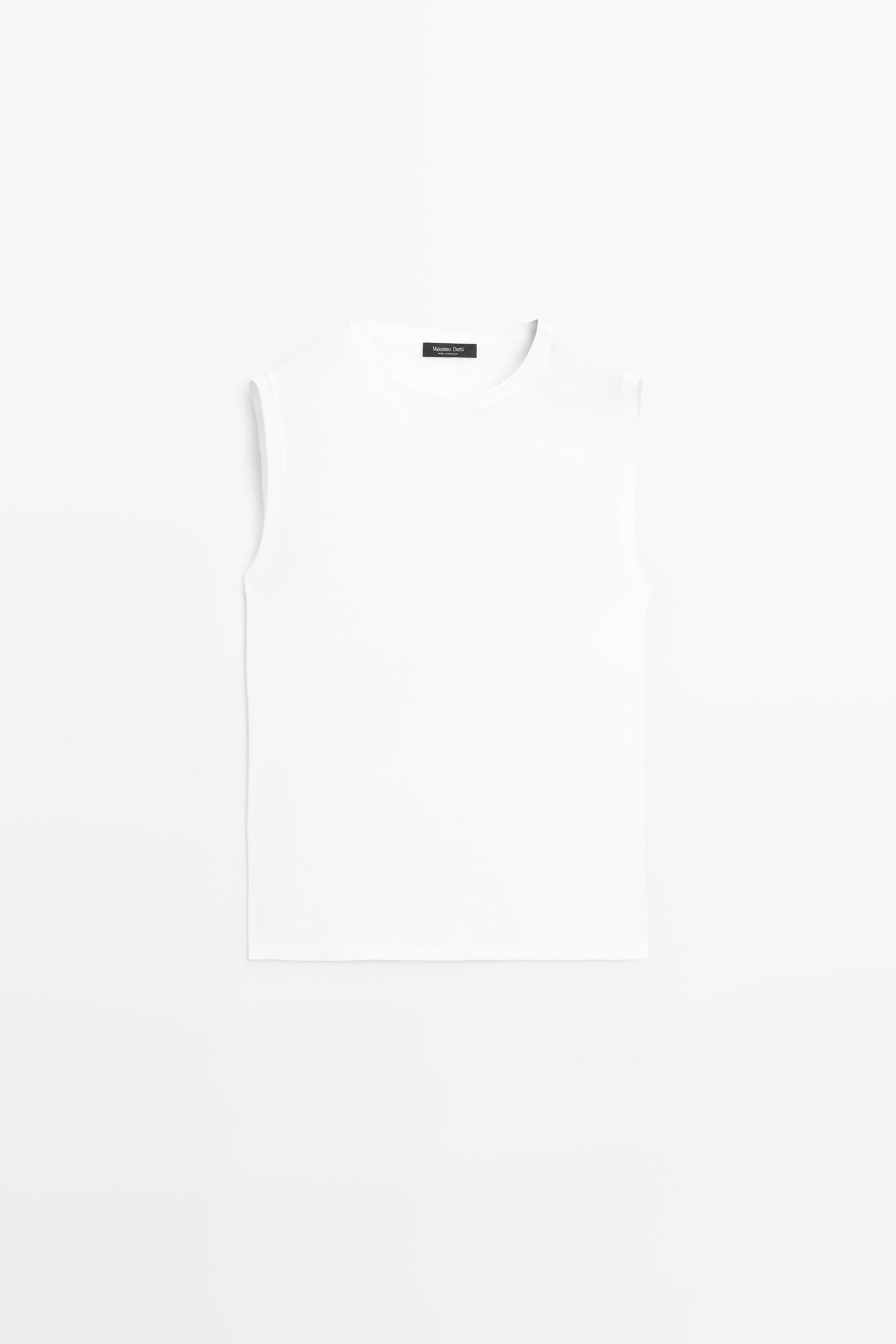 100% cotton sleeveless top | Massimo Dutti US