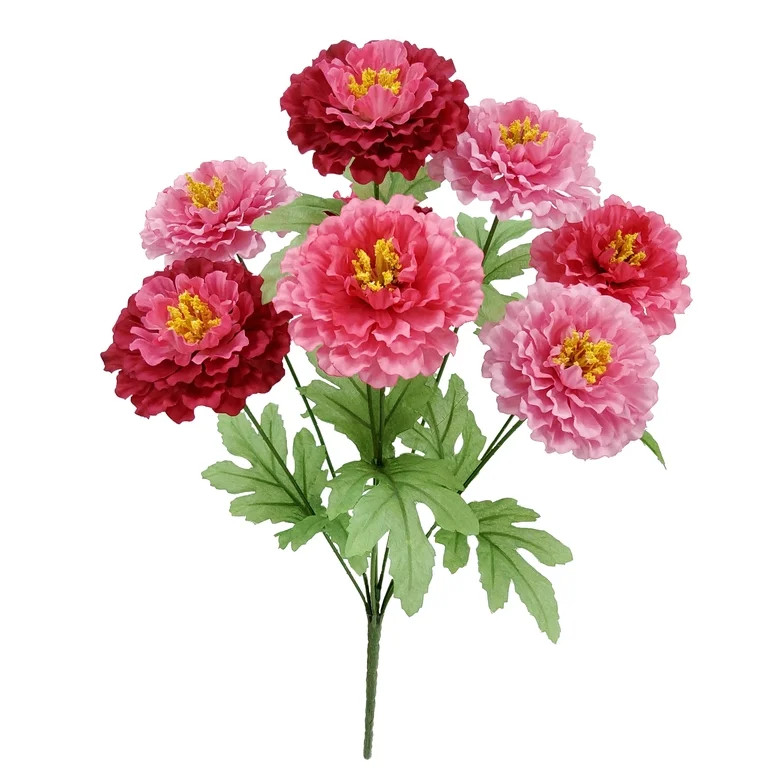 Mainstays 18\u2019\u2019H Indoor Artificial Zinnia Bush, Pink Color. | Walmart (US)