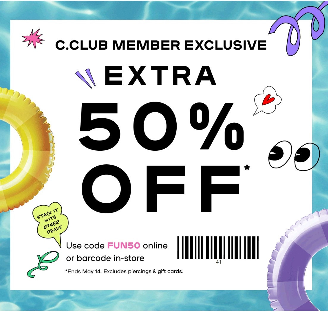 Extra 50% off! Stack those coupons at Claire’s!

#LTKSeasonal #LTKFamily #LTKKids