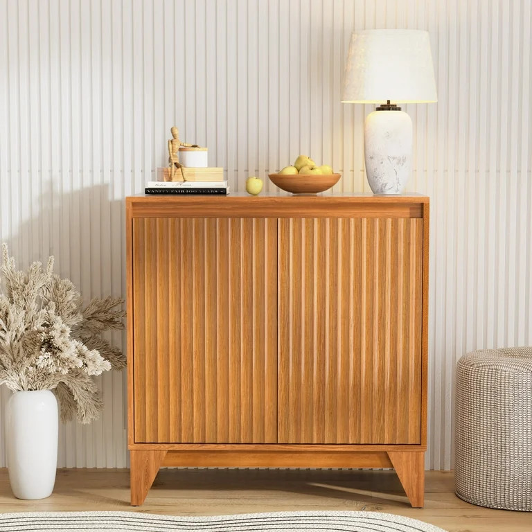 UPGO 31'' Modern Farmhouse Sideboard Buffet Cabinet with Storage, Fluted Panel Doors & Adjustable... | Walmart (US)