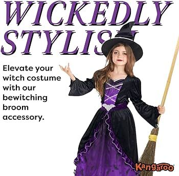 Kangaroo Witch Broom Wizard Staff Witch Accessories for Halloween Decoration, Harry Potter Costum... | Amazon (US)