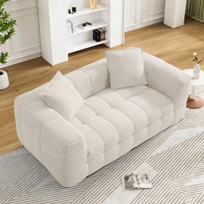 66.5'' Upholstered Tufted Loveseat Square Arm Sofa | Wayfair North America