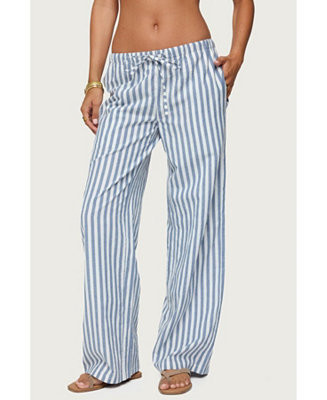 Edikted Women's Macey Striped Pants - Macy's | Macy's