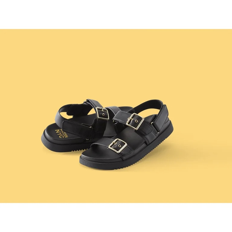 Madden NYC Women's Double Buckle Footbed Sandals - Walmart.com | Walmart (US)