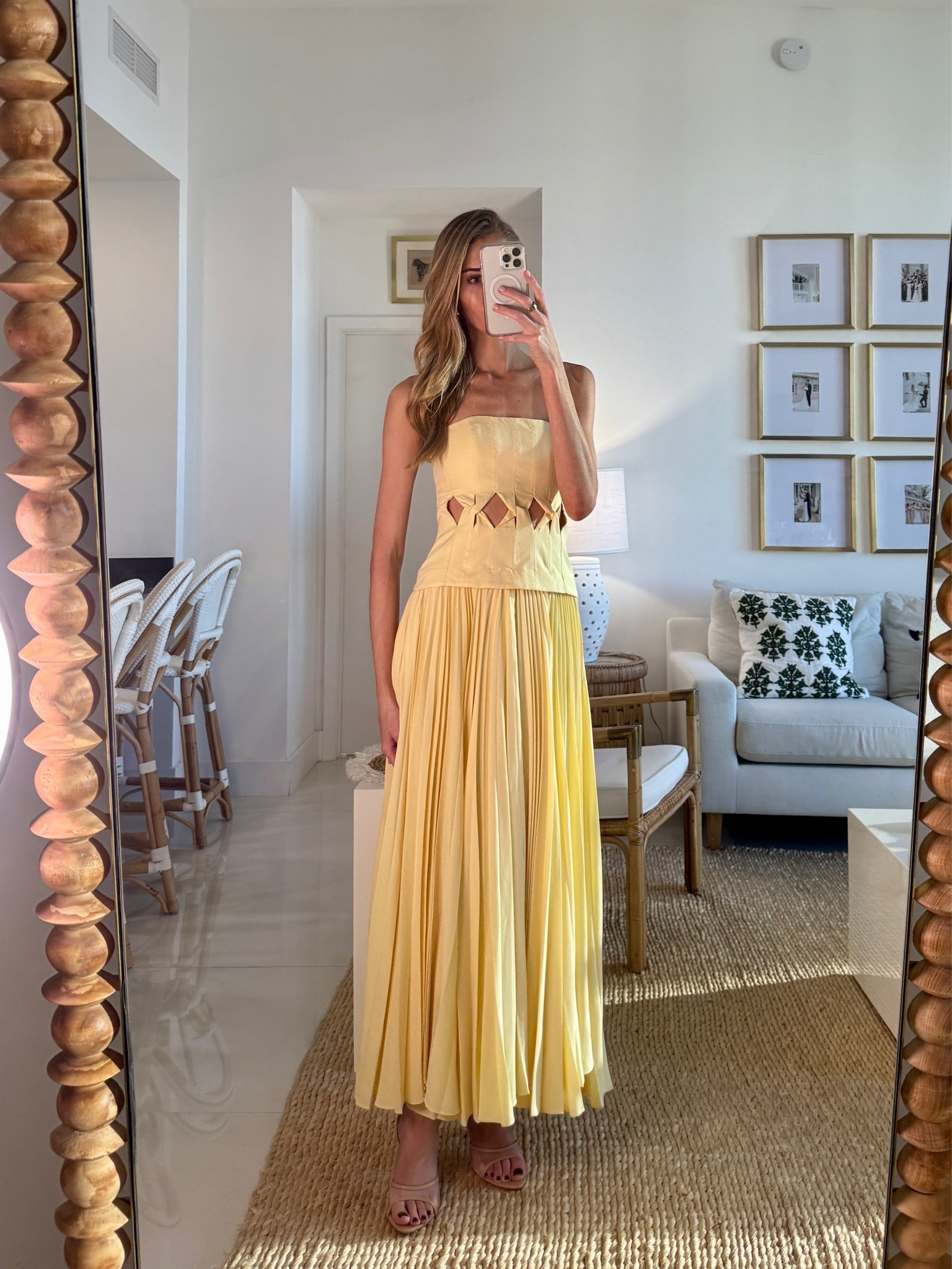 Yellow Acler Newbewick Dress. 💫 Wearing a size 2. I'm 5'10" for reference. Tags: yellow acler newbewick dress, acler dress dupe, acler dress dupes, acler yellow dress dupe, yellow maxi dress, butter yellow dress, strapless maxi dress, pleated maxi dress, pleated yellow dress, cutout waist maxi dress, yellow formal dress, yellow wedding guest dress, summer wedding guest dress, yellow prom dress, black tie dress, gala dress, evening gown