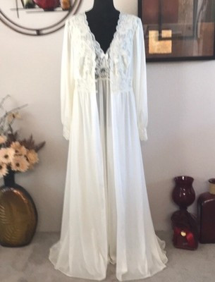Vintage Olga Style Shadowline Long Lace Nightgown & Robe Peignoir Set   | eBay | eBay US