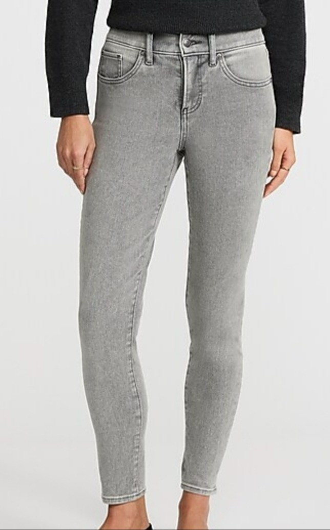 Mid rise grey wash skinny jeans for petite women.

#LTKPetite