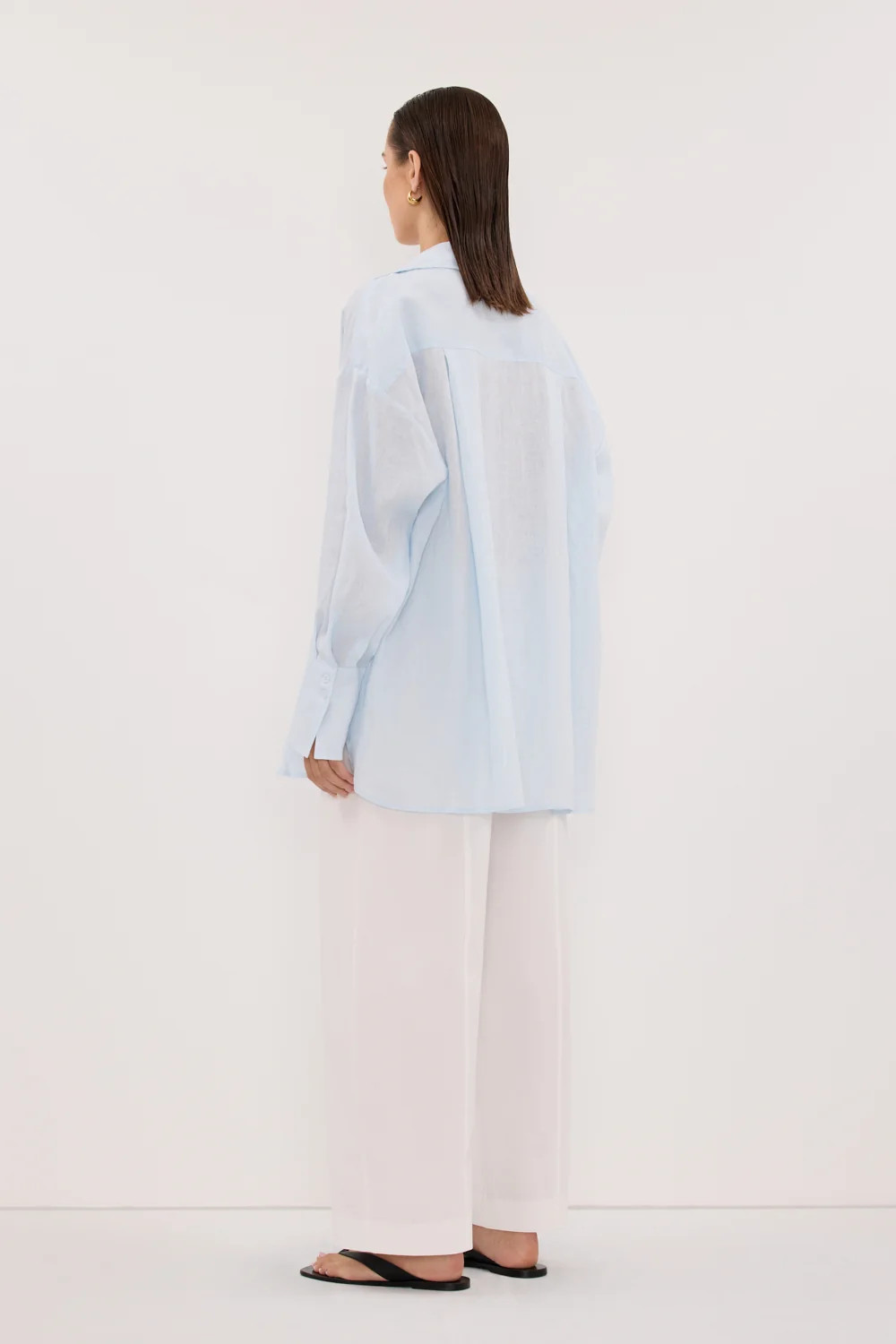 ELLIS ICE BLUE LINEN SHIRT | DISSH