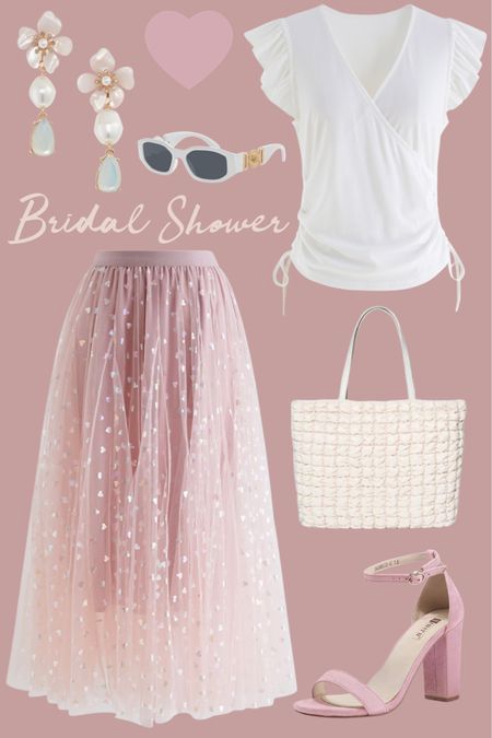 Bridal shower outfit idea for the bride to be.

#wedding #pinksandals #pinkskirt #summeroutfit #whitesunglasses

#LTKwedding #LTKSeasonal #LTKstyletip