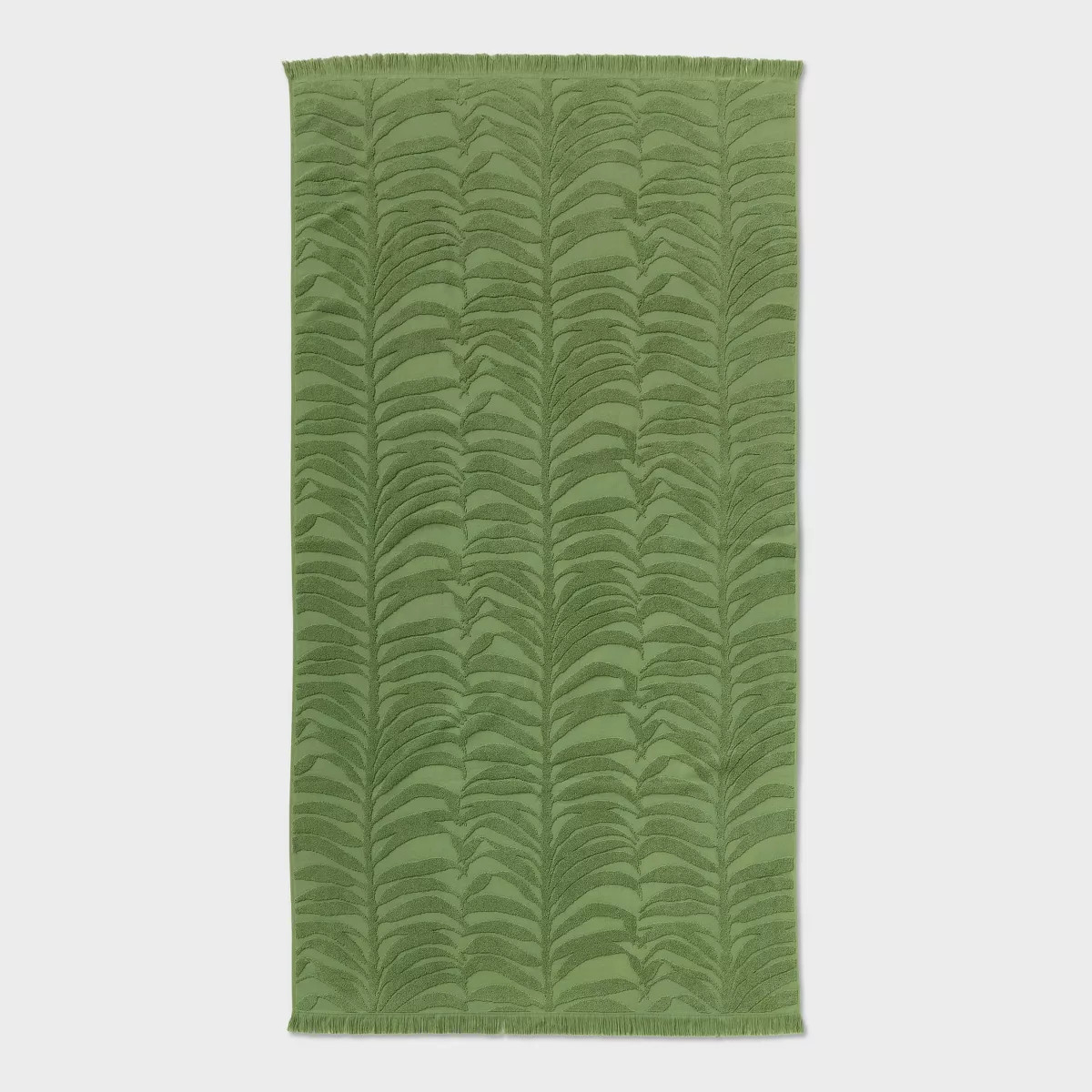 40"x72" Leaf Texture Oversized Beach Towel with Fringes Green - Threshold™ | Target
