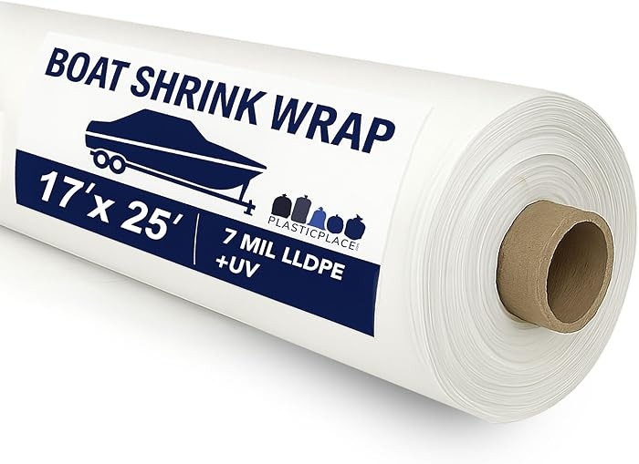 Plasticplace Boat Shrink Wrap – 17’ x 25’ White 7 Mil Marine Plastic Film – Heat Gun Shri... | Amazon (US)