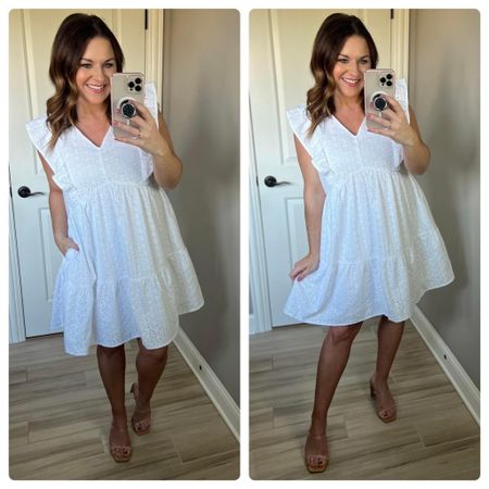 Any former sorority sisters out there? #as I remember needing a white dress for initiation, and let me tell you, the pickens were slim back then 😂
Luckily the market for cute white dresses is a bit wider these days, and this adorable eyelet dress from @walmart had my heart the moment I laid eyes on it. It’s giving me all the spring vibes, and I just gush over a pretty white dress! Oh- and it would be perfect for any brides to be for pre wedding festivities. Fit is TTS. #walmart #walmartfashion #walmartpartner

#LTKunder50 #LTKstyletip #LTKFind