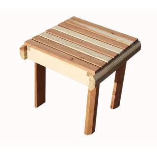 Beach Clear No Stain Redwood Outdoor Side Table | The Home Depot