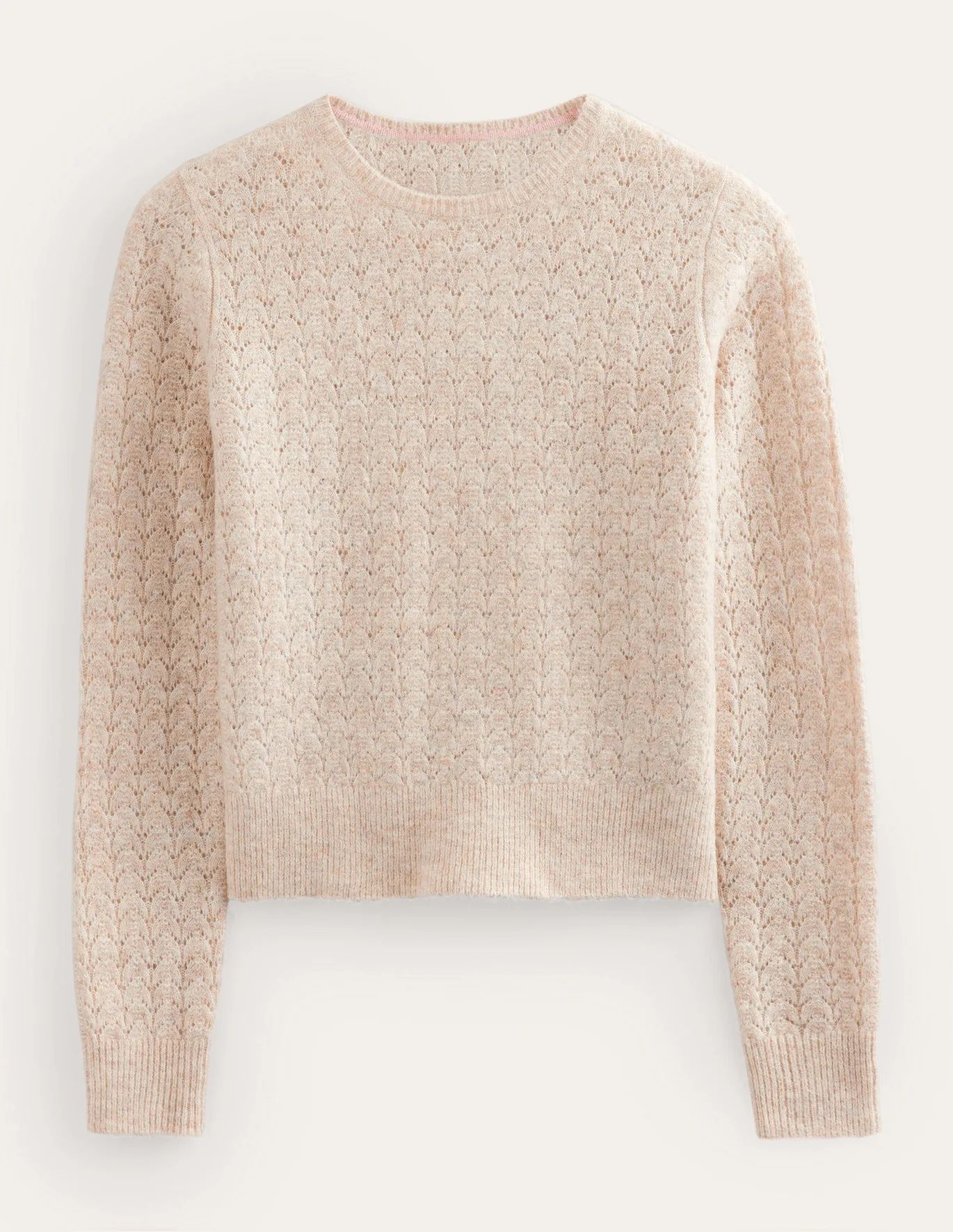 Fluffy Pointelle Jumper - Stone Green | Boden EU | Boden (UK & IE)