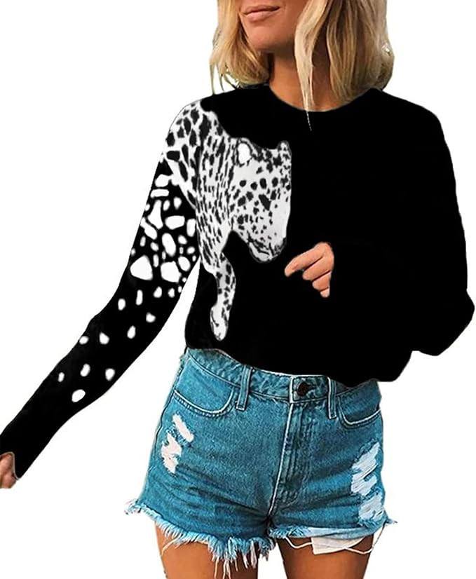 Angashion Women's Sweaters Casual Floral Printed Patchwork Long Sleeves Knitted Pullover Cropped ... | Amazon (US)